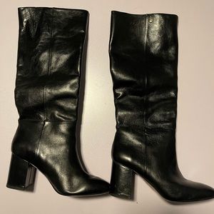 Louise et Cie Leather Knee-High Boots Black Size 6